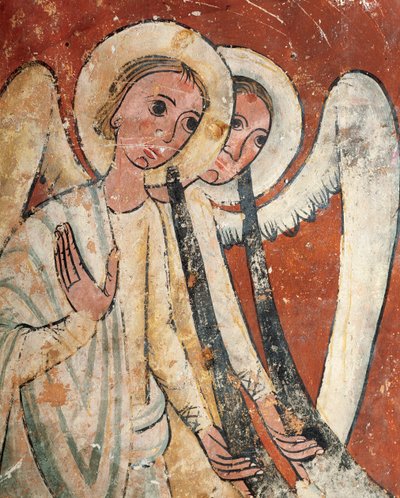 Anges avec grandes trompettes lors du Jugement Dernier - Romanesque